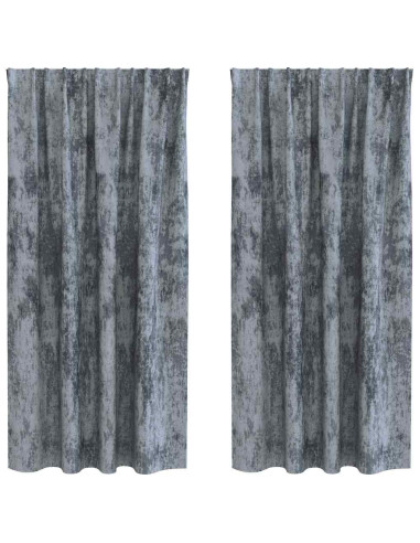 Tende in Velluto 2 pcs Grigio Argento 175 x 140 cm Velluto