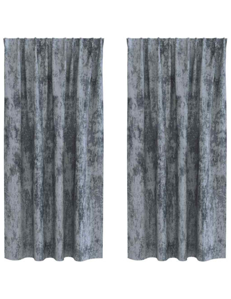 Tende in Velluto 2 pcs Grigio Argento 175 x 140 cm Velluto