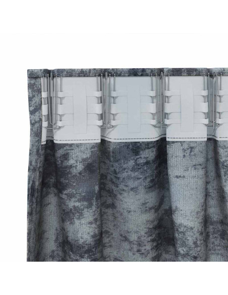 Tende in Velluto 2 pcs Grigio Argento 175 x 140 cm Velluto