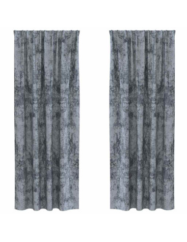 Tende in Velluto 2 pcs Grigio Argento 225 x 140 cm Velluto