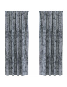 Tende in Velluto 2 pcs Grigio Argento 245 x 140 cm Velluto 2
