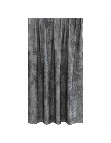 Tende in Velluto con tende 2 pcs Grigio 140 x 140 cm Velluto
