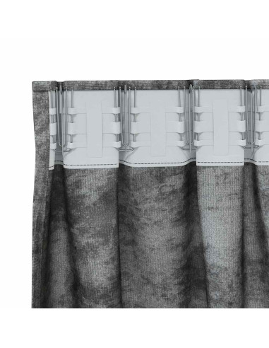 Tende in Velluto con tende 2 pcs Grigio 140 x 140 cm Velluto