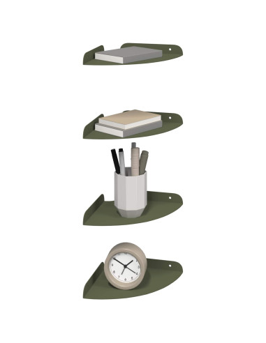Mensola sospesa 4 pcs Verde oliva 18 x 18 x 2 cm