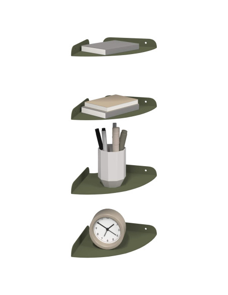 Mensola sospesa 4 pcs Verde oliva 18 x 18 x 2 cm