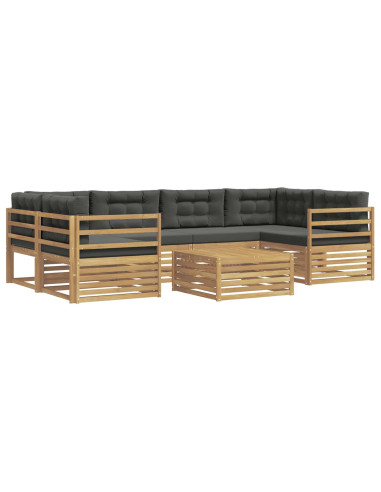 Set di divani da esterno 7 pcs Bianco e Antracite Poliestere
