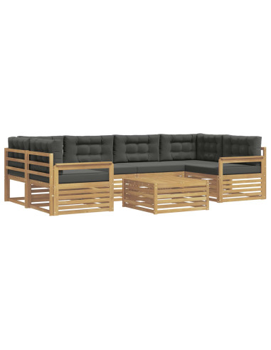 Set di divani da esterno 7 pcs Bianco e Antracite Poliestere