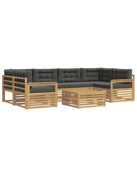 Set di divani da esterno 7 pcs Bianco e Antracite Poliestere
