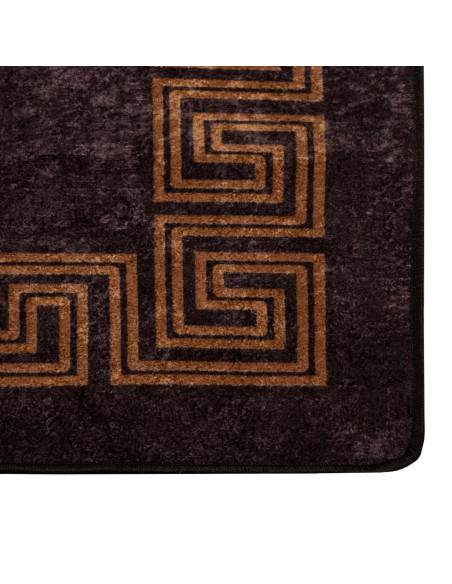 Runner Tappeto MARSA Nero 100 x 300 cm Poliestere e PVC