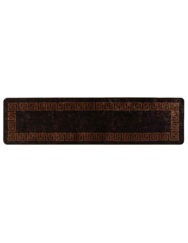 Runner Tappeto MARSA Nero 100 x 350 cm Poliestere e PVC