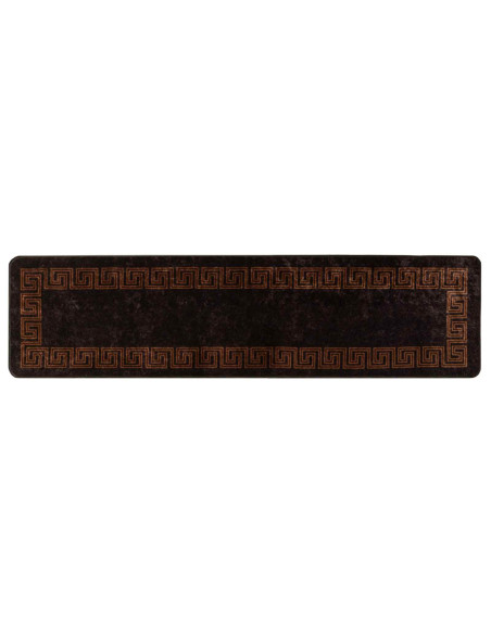 Runner Tappeto MARSA Nero 100 x 350 cm Poliestere e PVC