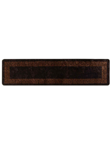 Runner Tappeto MARSA Nero 100 x 450 cm Poliestere e PVC