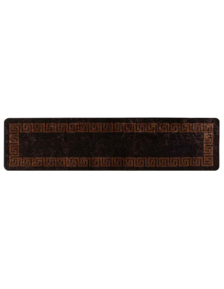 Runner Tappeto MARSA Nero 100 x 450 cm Poliestere e PVC