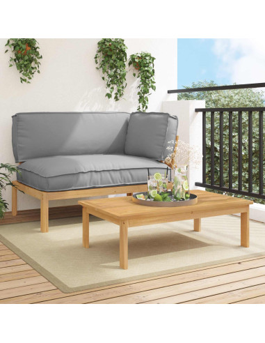 Set di divani con cuscino 2 pcs Grigio Legno di Acacia Massello