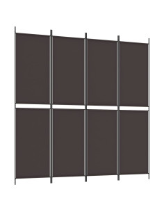 Divisorio a 4 Pannelli Marrone 200x200 cm in Tessuto 2