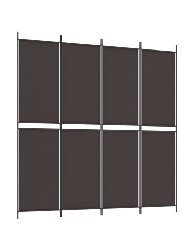Divisorio a 4 Pannelli Marrone 200x200 cm in Tessuto