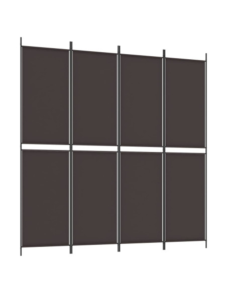 Divisorio a 4 Pannelli Marrone 200x200 cm in Tessuto