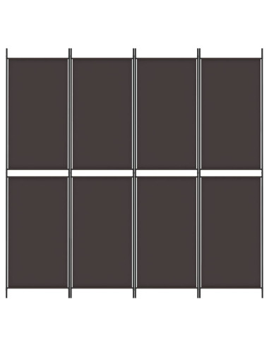 Divisorio a 4 Pannelli Marrone 200x200 cm in Tessuto