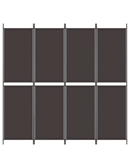 Divisorio a 4 Pannelli Marrone 200x200 cm in Tessuto
