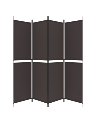 Divisorio a 4 Pannelli Marrone 200x200 cm in Tessuto