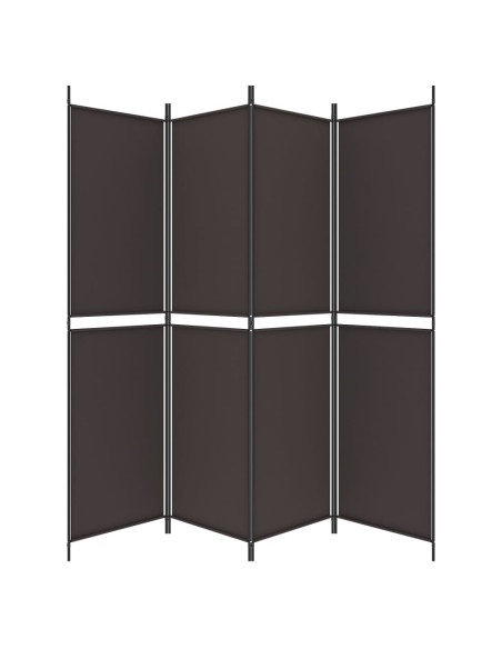 Divisorio a 4 Pannelli Marrone 200x200 cm in Tessuto
