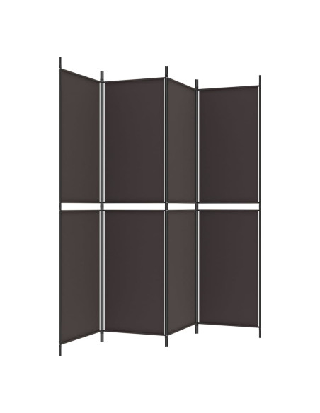 Divisorio a 4 Pannelli Marrone 200x200 cm in Tessuto