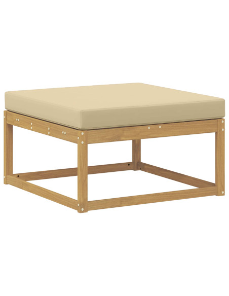 Set di divani da esterno 4 pcs Bianco e Beige Poliestere