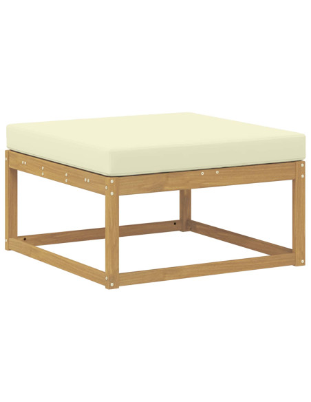 Set di divani da esterno 4 pcs Bianco e Crema Poliestere