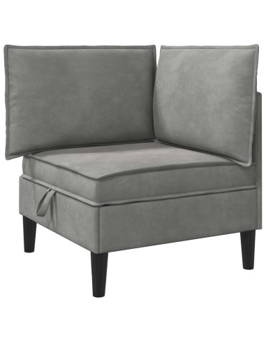 Set di mobili per il soggiorno 5 pcs Grigio Chiaro Velluto