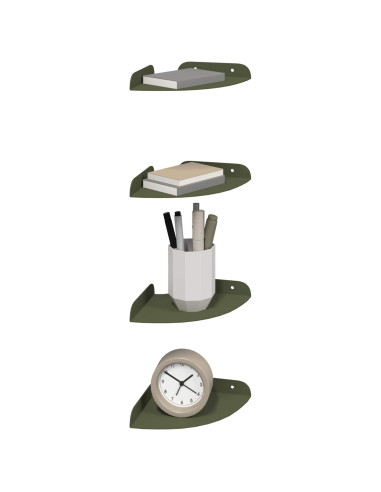 Mensola sospesa 4 pcs Verde oliva 15 x 15 x 2 cm