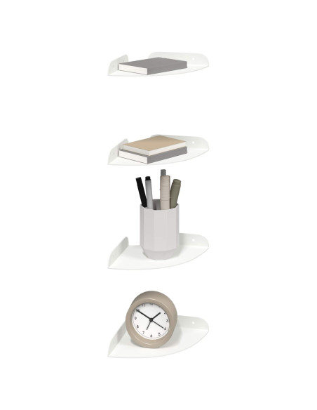 Mensola sospesa con lo scaffale 4 pcs Bianco 15 x 15 x 2 cm