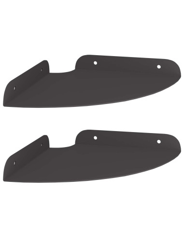 Mensola sospesa con lo scaffale 2 pcs Nero 18 x 18 x 2 cm