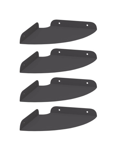 Mensola sospesa con lo scaffale 4 pcs Nero 18 x 18 x 2 cm