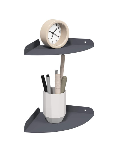 Mensola sospesa con lo scaffale 2 pcs Antracite 18 x 18 x 2 cm