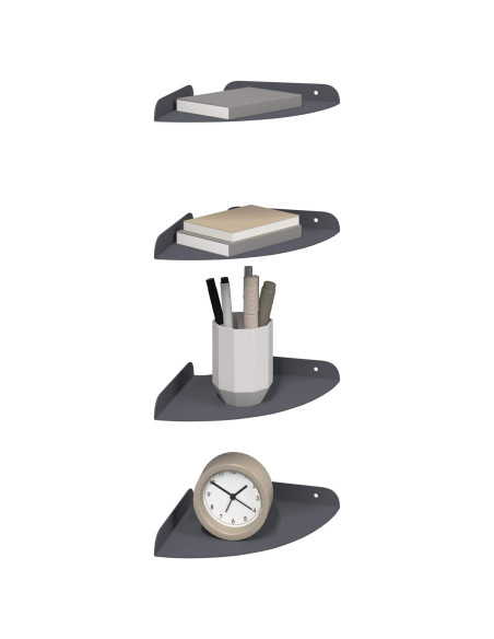 Mensola sospesa con lo scaffale 4 pcs Antracite 18 x 18 x 2 cm