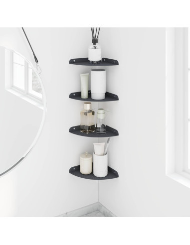 Mensola sospesa con lo scaffale 4 pcs Antracite 18 x 18 x 2 cm