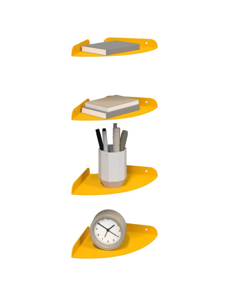 Mensola sospesa 4 pcs Giallo senape 18 x 18 x 2 cm