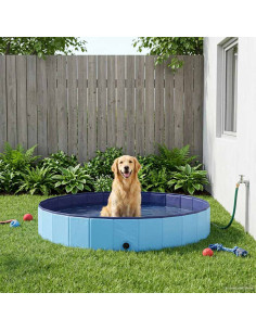 Piscina per Cani Blu Ø300 x 38 cm PVC Spesso