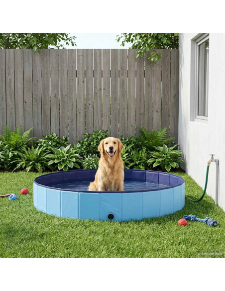 Piscina per Cani Blu Ø300 x 38 cm PVC Spesso