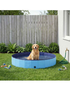 Piscina per Cani Blu Ø200 x 30 cm PVC Spesso
