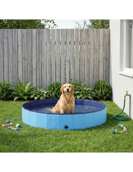 Piscina per Cani Blu Ø200 x 30 cm PVC Spesso