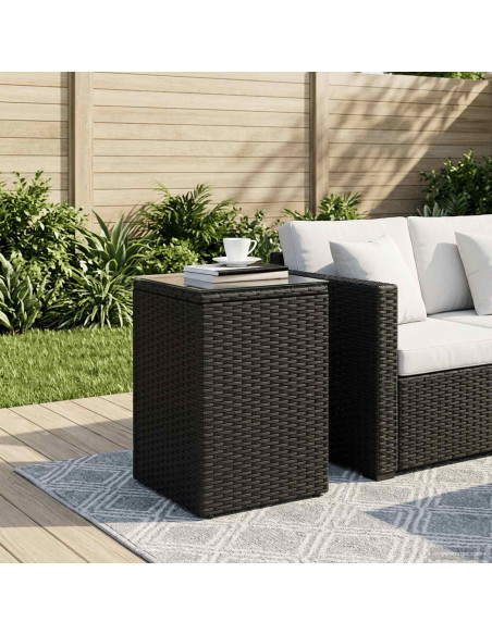 Tavolo laterale Nero polyrattan