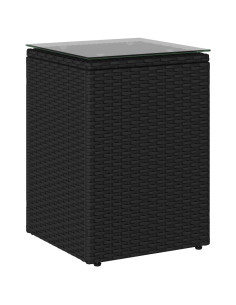 Tavolo laterale Nero polyrattan 2