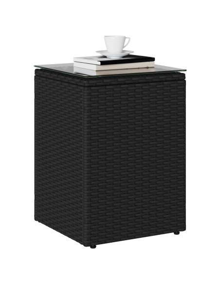Tavolo laterale Nero polyrattan
