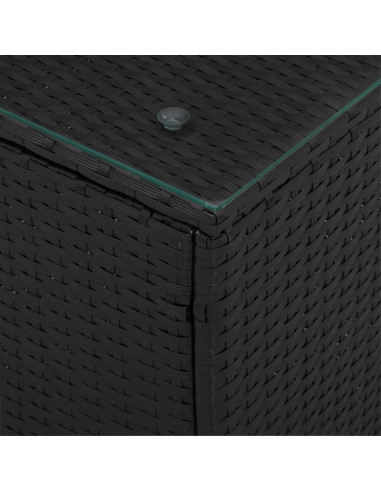 Tavolo laterale Nero polyrattan