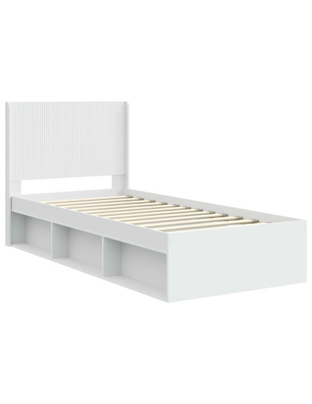 Struttura del letto con stoccaggio e testata Bianco