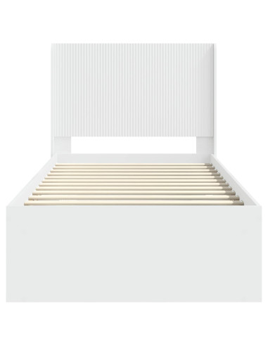 Struttura del letto con stoccaggio e testata Bianco