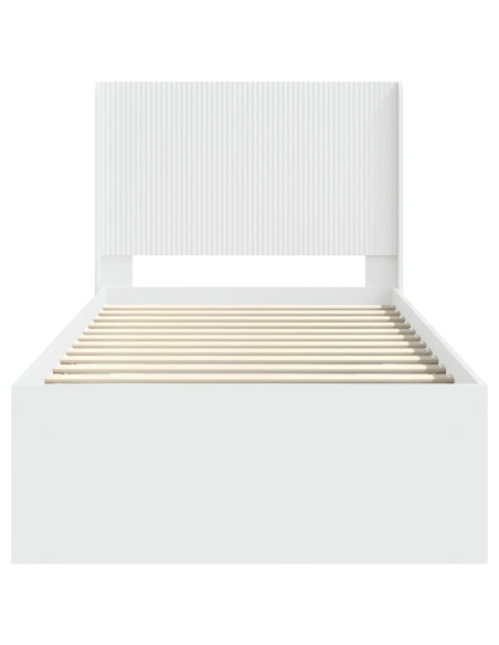 Struttura del letto con stoccaggio e testata Bianco