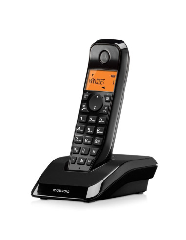 CORDLESS MOTOROLA S1201 BLACK CON VIVAVOCE