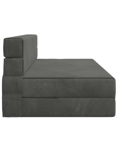 Divano Letto Pieghevole Grigio scuro 203 x 152 x 15 cm Velluto